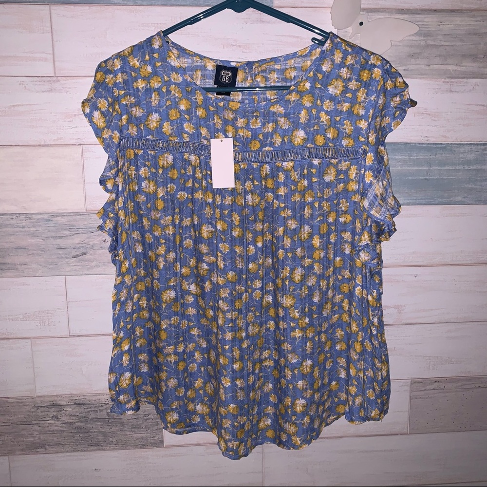 Light Blue Floral Top